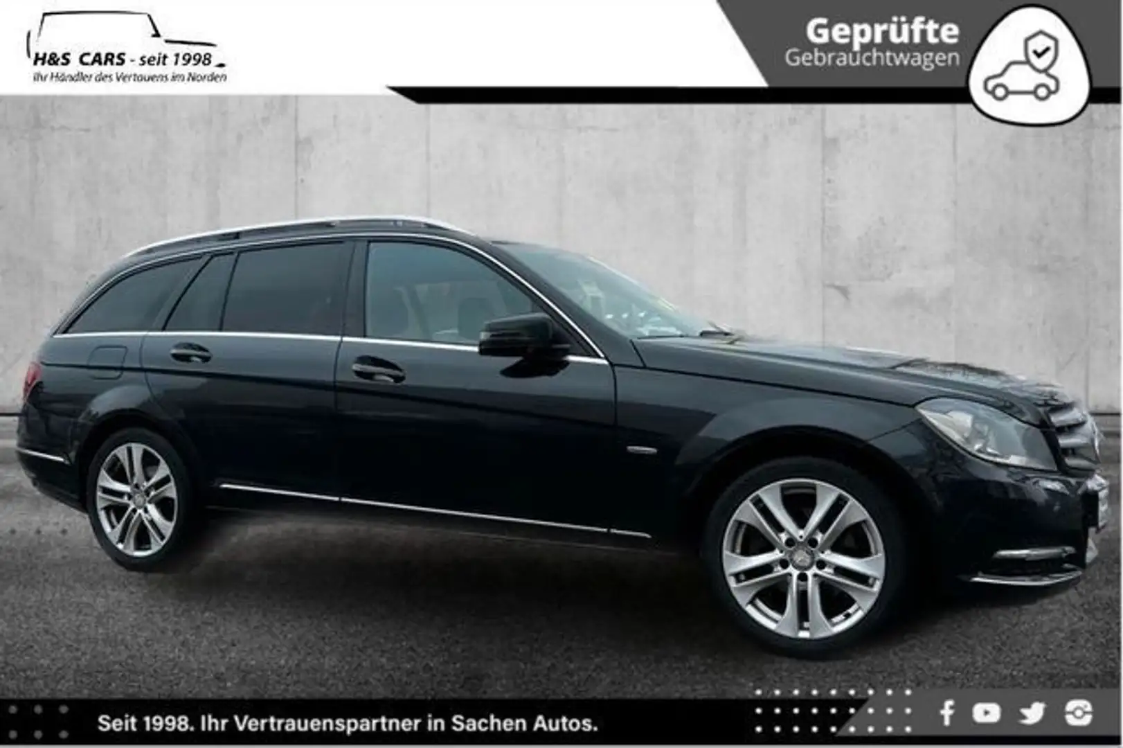 Mercedes-Benz C 180 T CGI AVANTG. 2.H NAV 8FACH BR AKT PARKASS Negro - 1