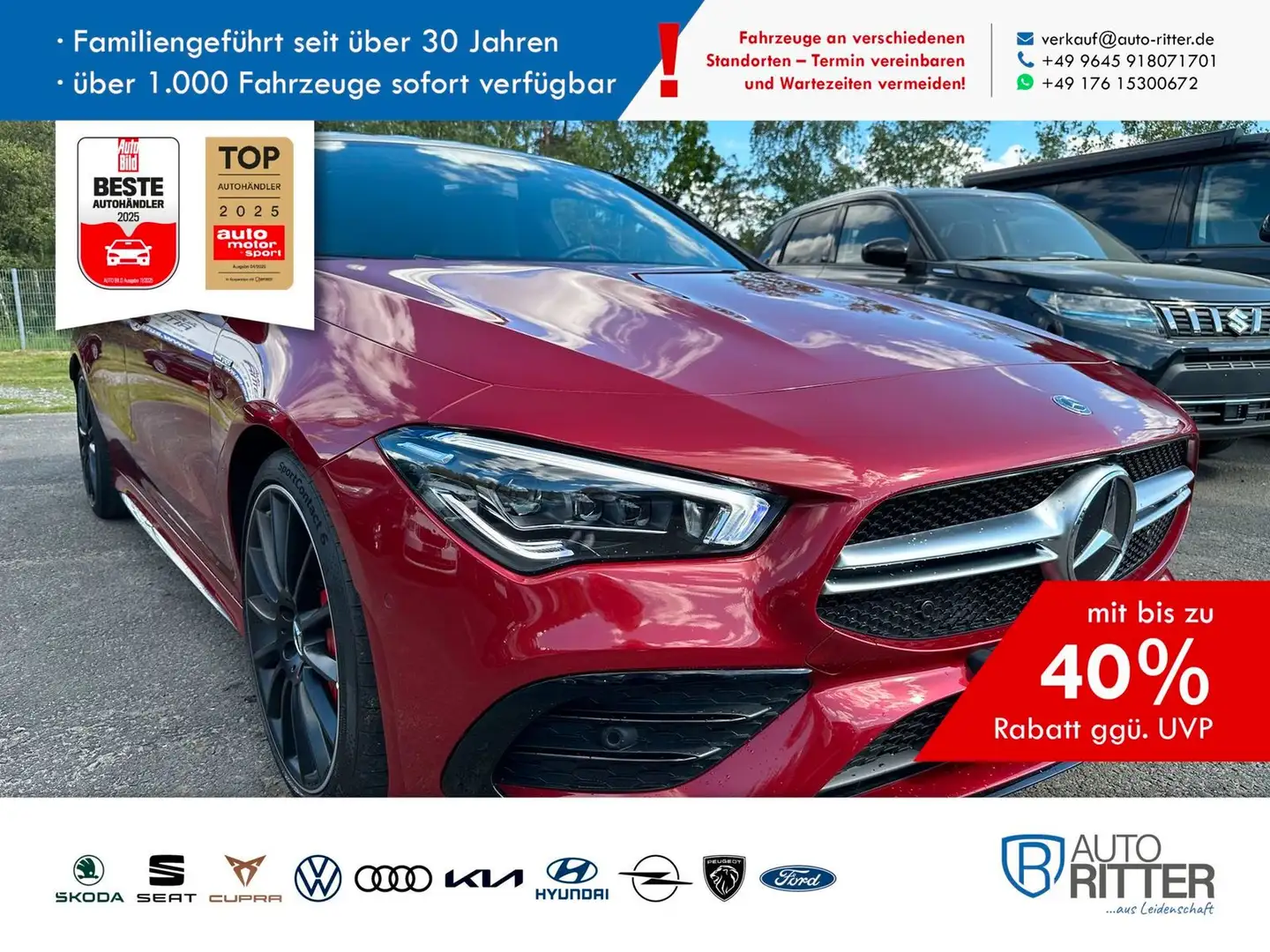 Mercedes-Benz CLA 35 AMG Shooting Brake NIGHTPAKET 2.0 7-Ga... Roşu - 1