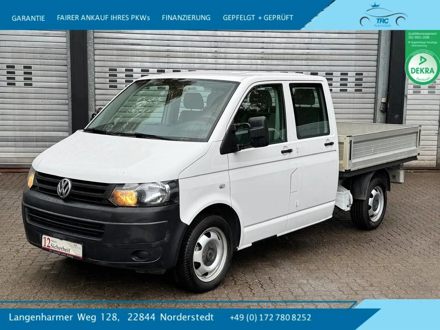 Volkswagen T5 Transporter Pritsche Pritsche Doppelkabine Weiß - 1