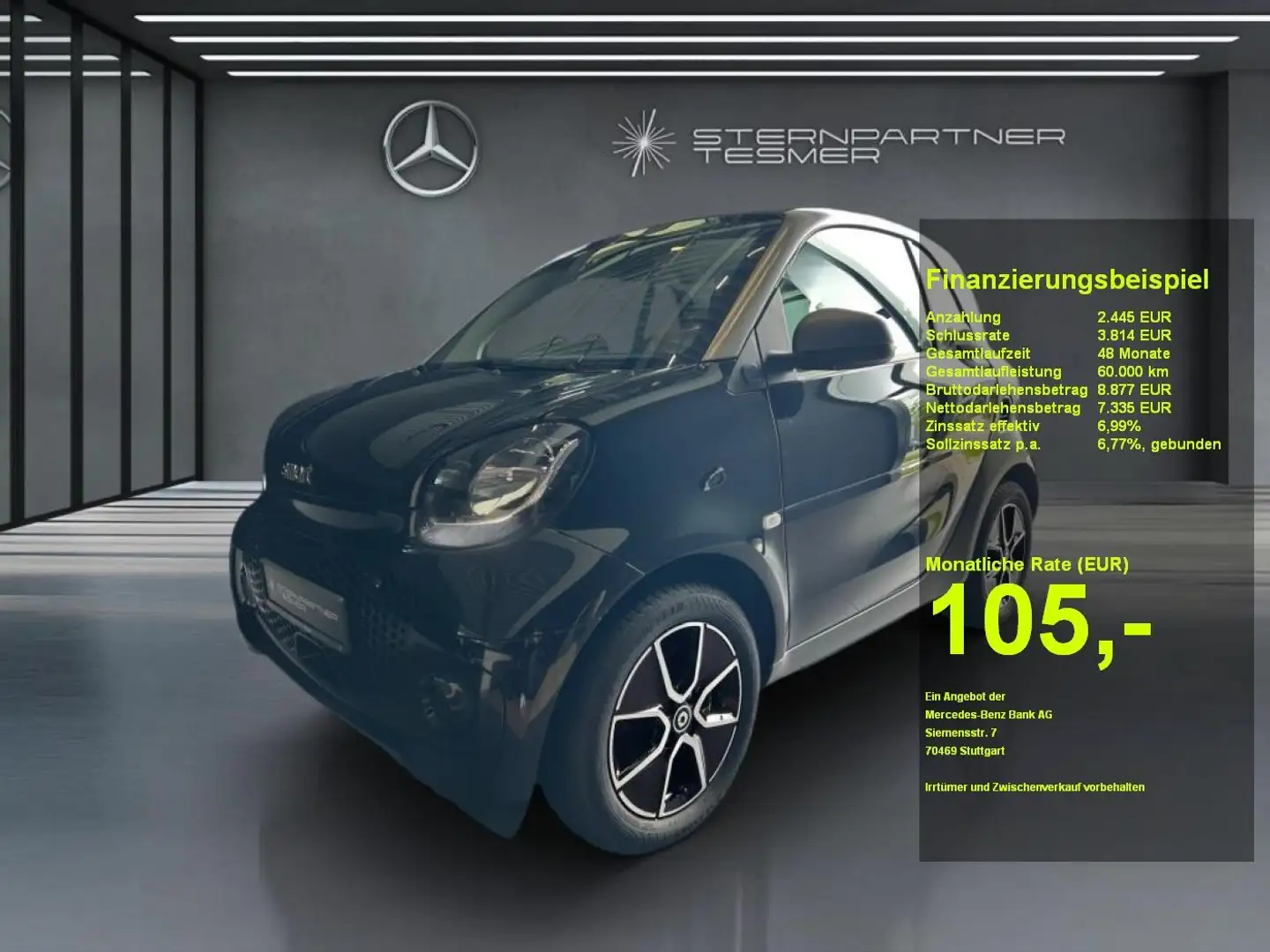 smart forTwo EQ fortwo EQ+SHZ+Klimaaaut.+PDC+NAVI+Lenkr Schwarz - 1