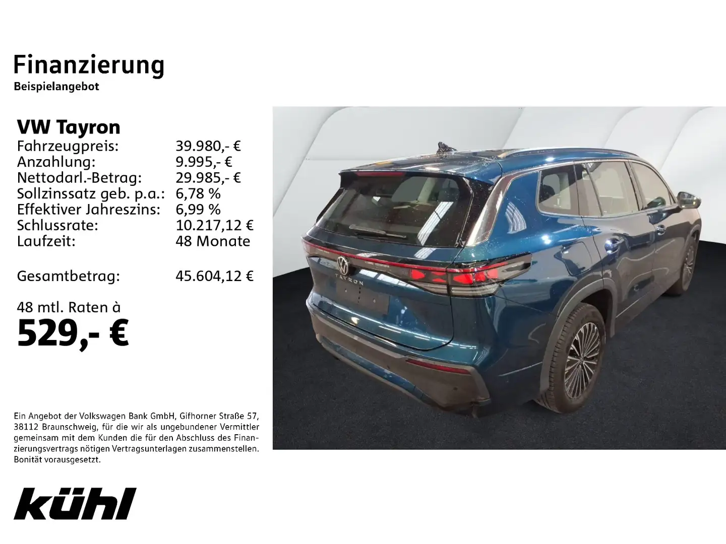 Volkswagen Tayron 2.0 TDI 4M DSG Life IQ.Light/ACC/360°/App Blau - 2