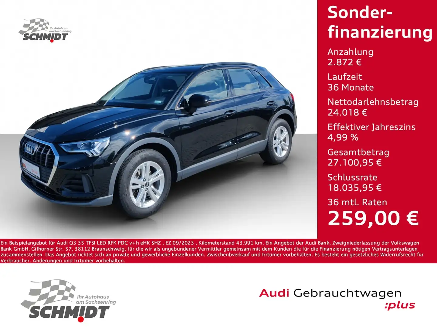Audi Q3 35 TFSI LED RFK PDC v+h eHK SHZ Noir - 1