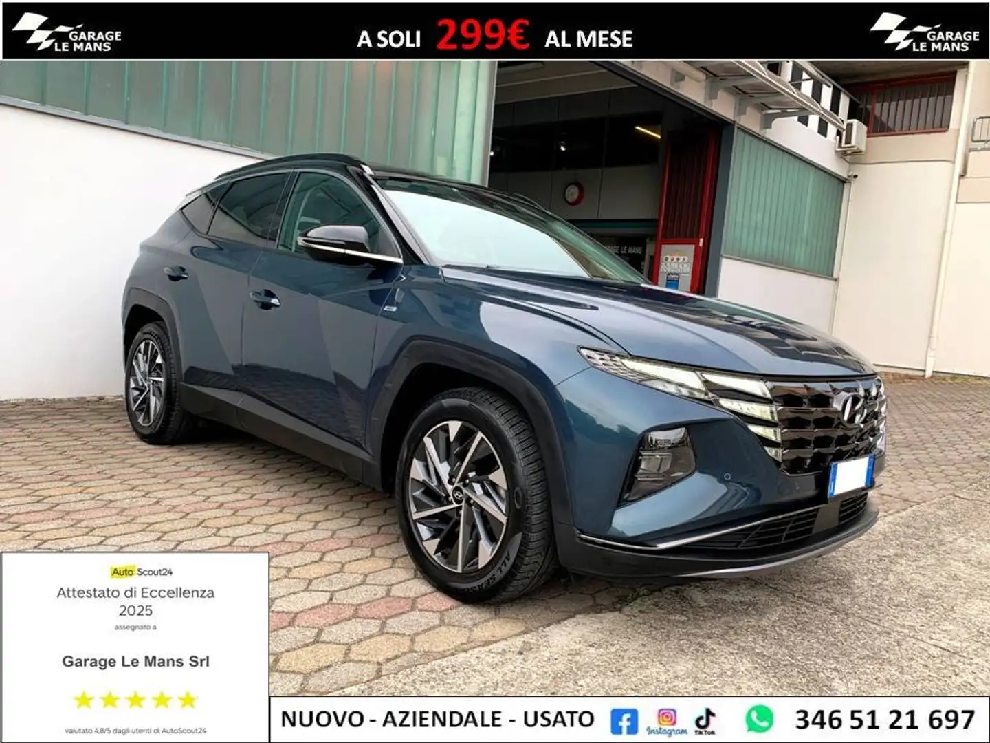 Hyundai TUCSON 1.6 t-gdi 48V Xline Smart Sense+ Advanced Blauw - 1
