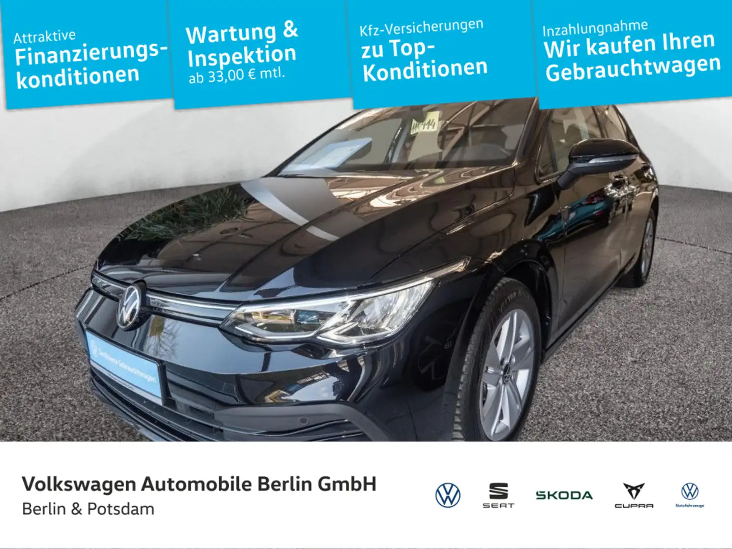 Volkswagen Golf VIII 1.0 eTSI DSG Life Navi AHK PDC SHZ Schwarz - 1