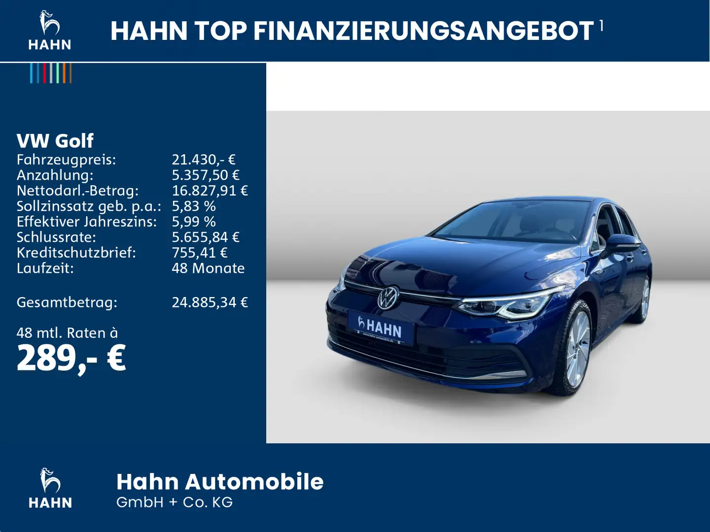 Volkswagen Golf 1.5eTSI Style DSG Pano AHK ACC PDC Climatr Bleu - 2