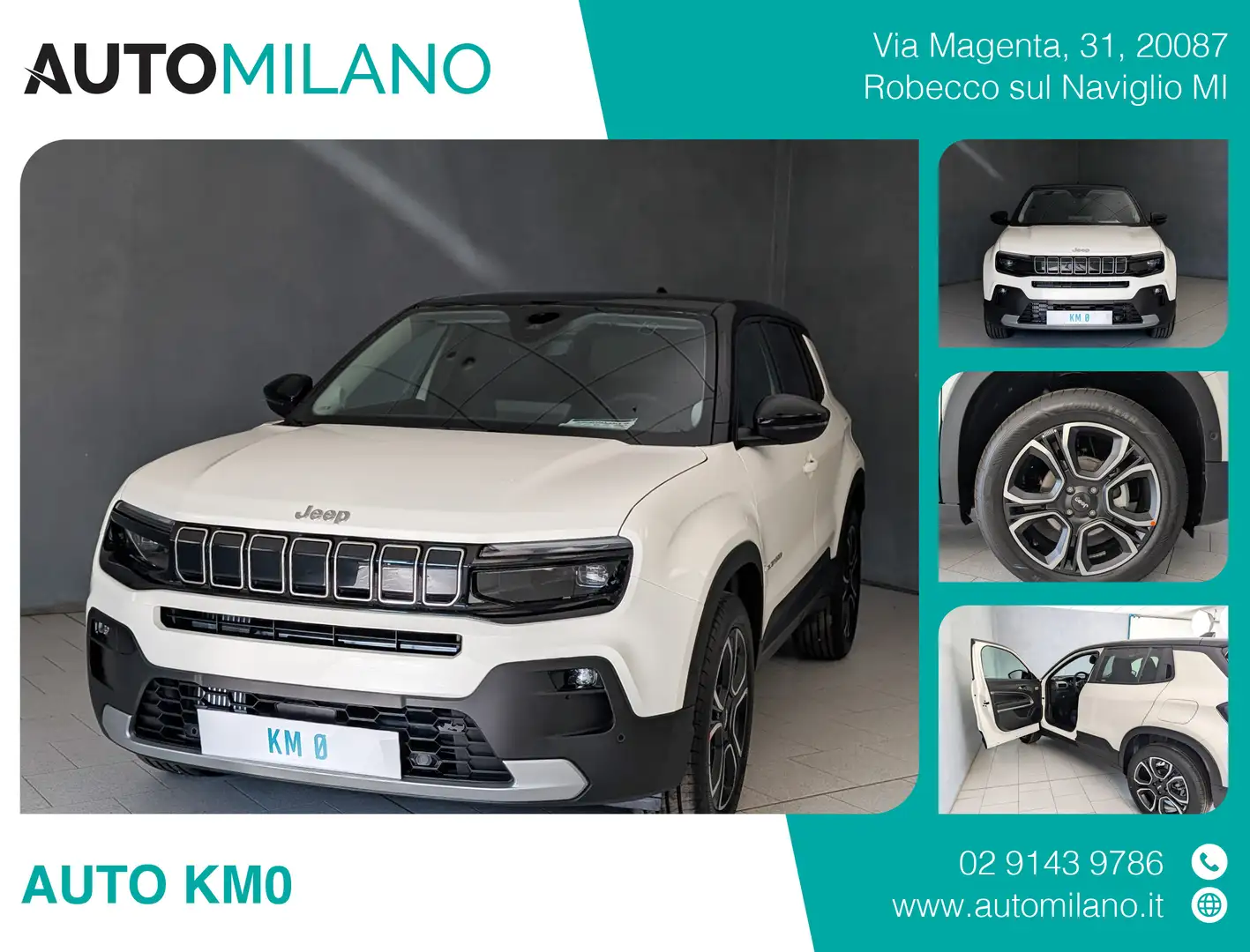 Jeep Avenger 1.2 TURBO 100CV SUMMIT FREEDOM - TETTO PANORAMA Bianco - 1