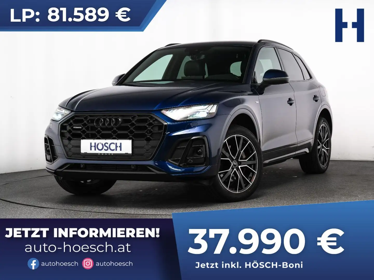 Audi Q5 50 TFSI e 2xS-LINE 20er BLACK AHK MATRIX -53% Blau - 1