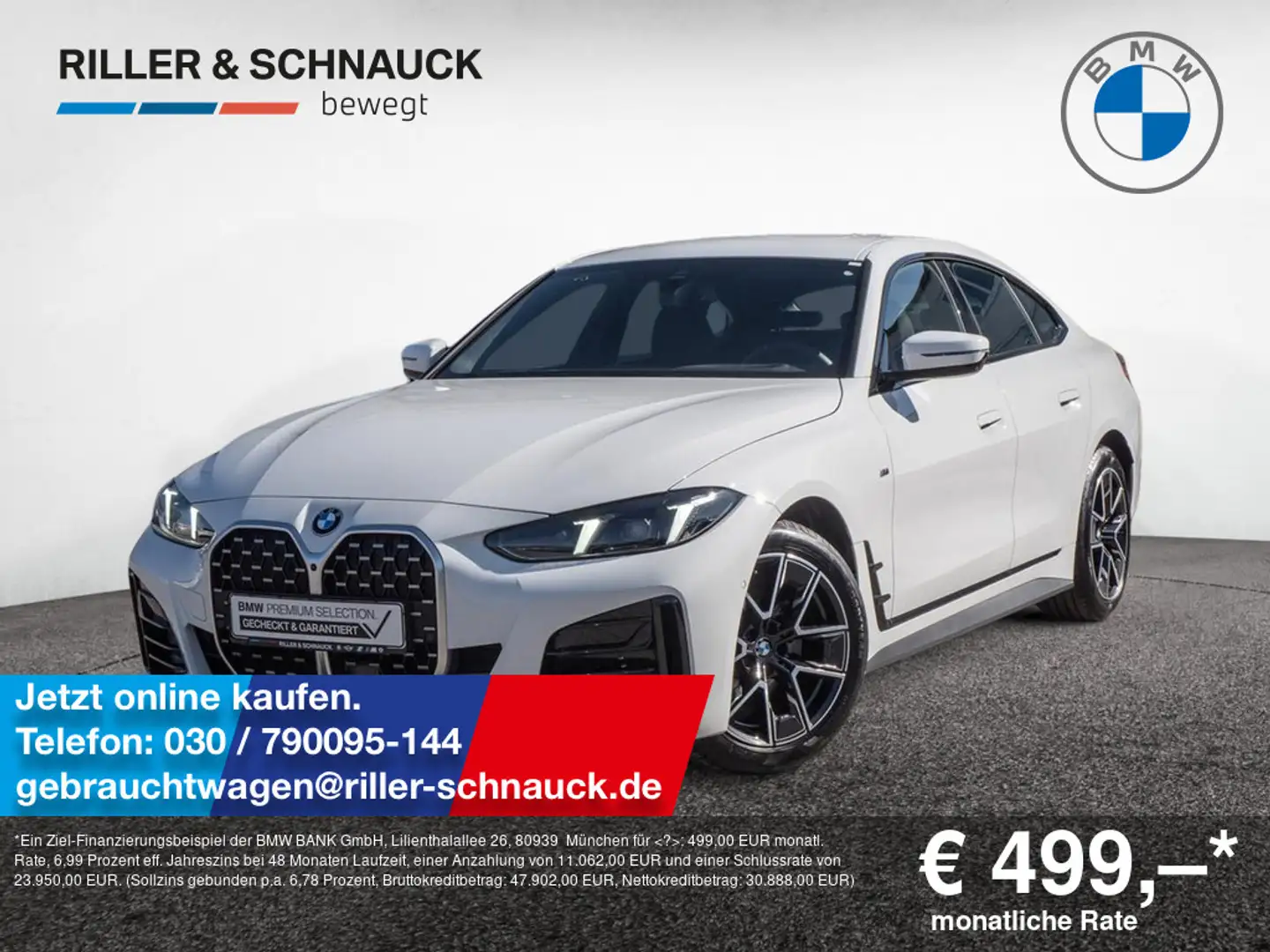 BMW 420 Gran Coupe M-Sport 360°+HUD+NAVI+LEDER+KE Wit - 1