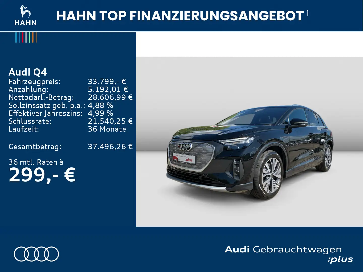 Audi Q4 e-tron 40 e-tron advanced Matrix Pano Navi HUD Schwarz - 2