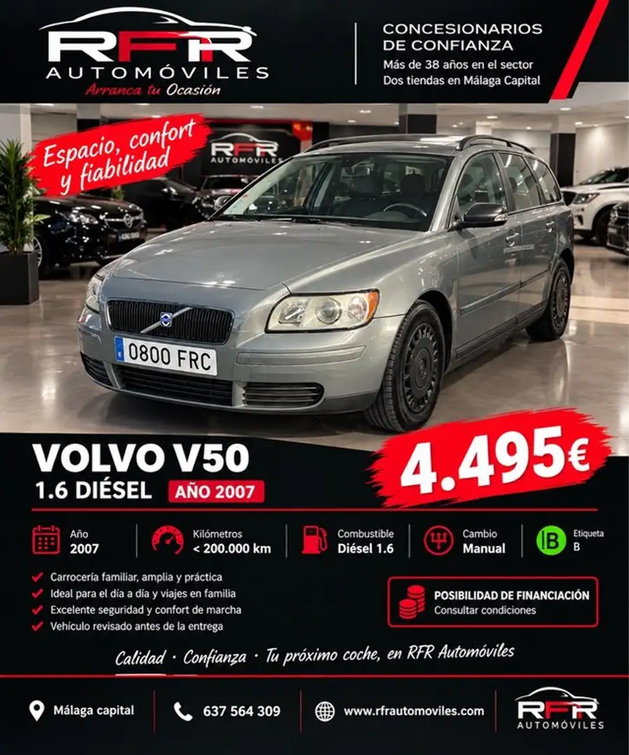 Volvo V50 1.6D Summum Gris - 1