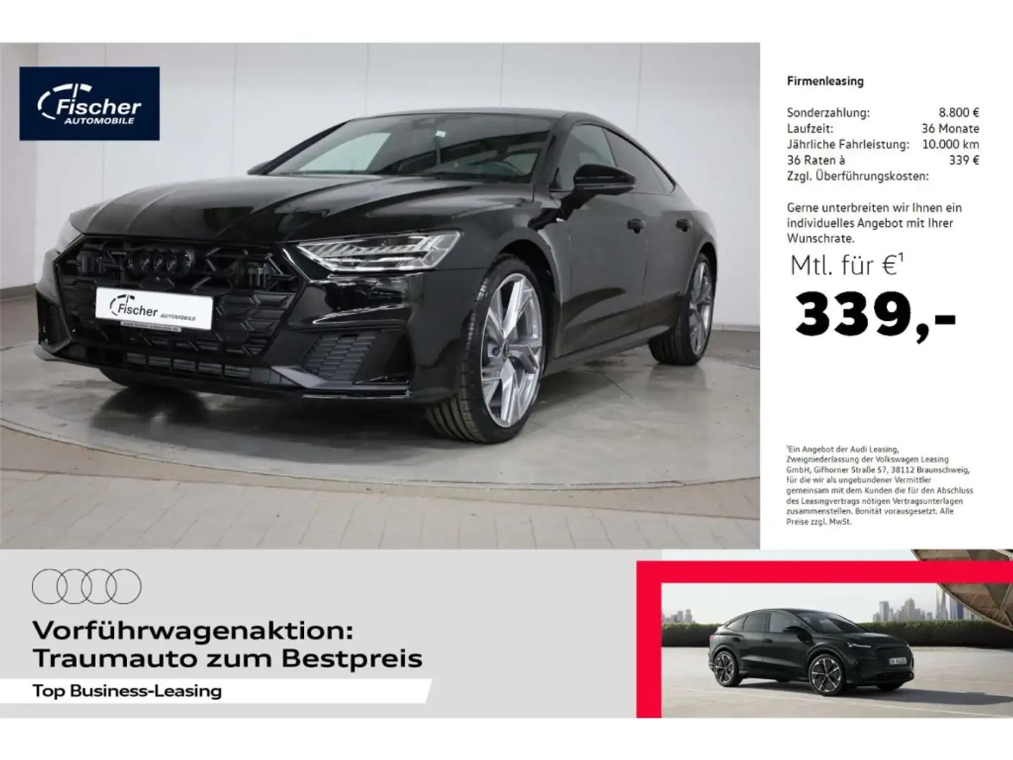 Audi A7 Sportback 45 TFSI quattro S line Schwarz - 1
