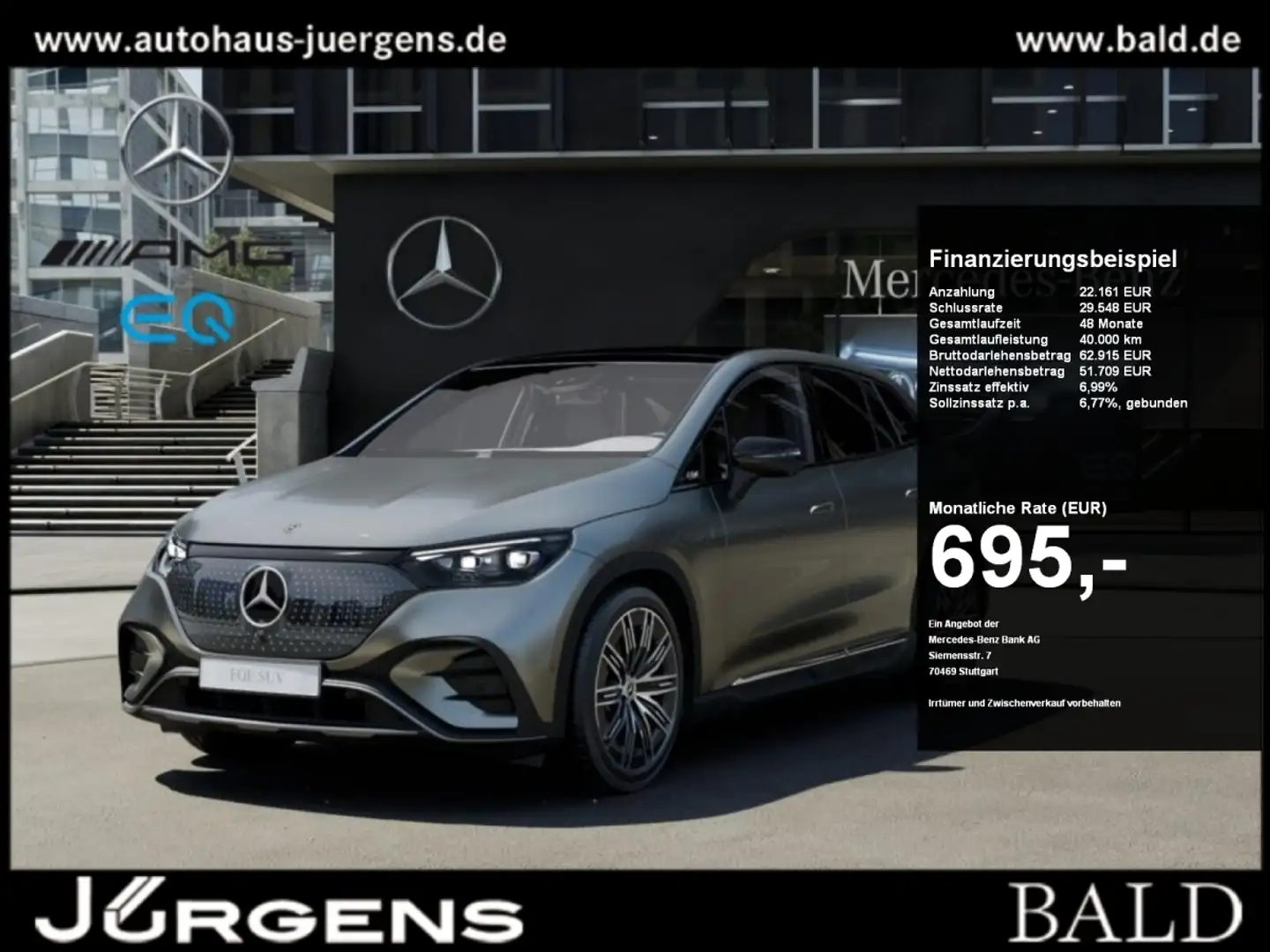 Mercedes-Benz EQE SUV EQE 500 4M SUV AMG-Sport/Hyper/Pano/AHK/Night/21 Gris - 1