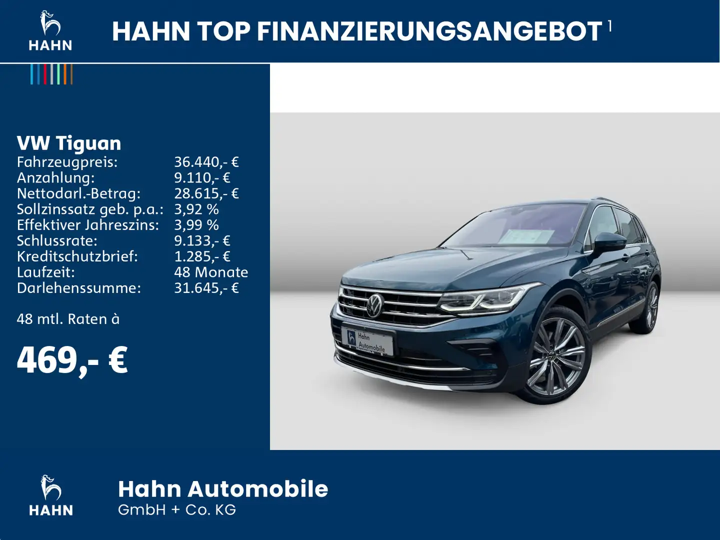 Volkswagen Tiguan Elegance 2.0TDI 4Mo DSG AREA  MATRIX NAVI Blau - 2
