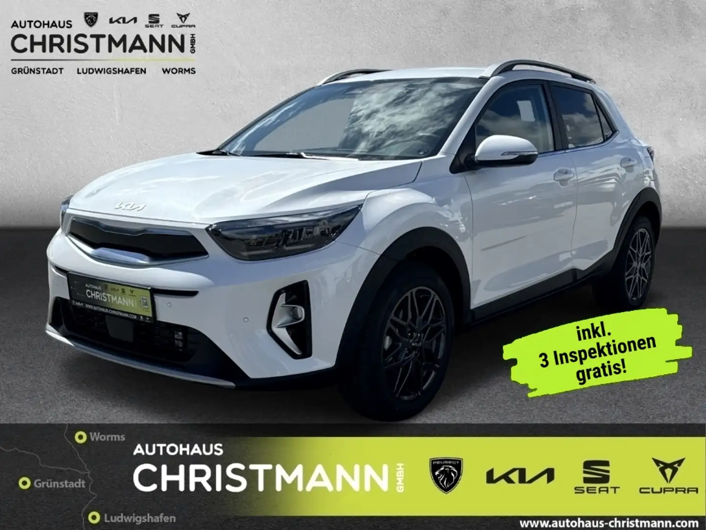 Kia Stonic 1.0T-GDI 48V DCT NIGHTLINE *NAVIGATIONSSYSTEM*RÜCK Weiß - 1