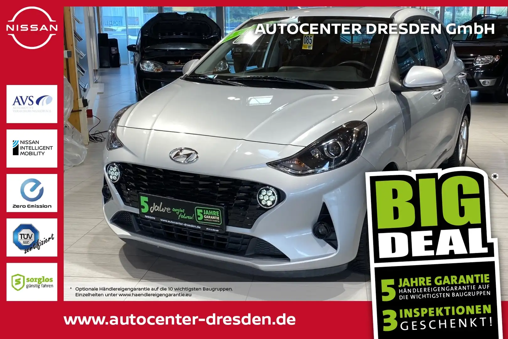 Hyundai i10 1.0 Style +FLA SpurH KlimaA PDC LM Winterpak Argent - 1