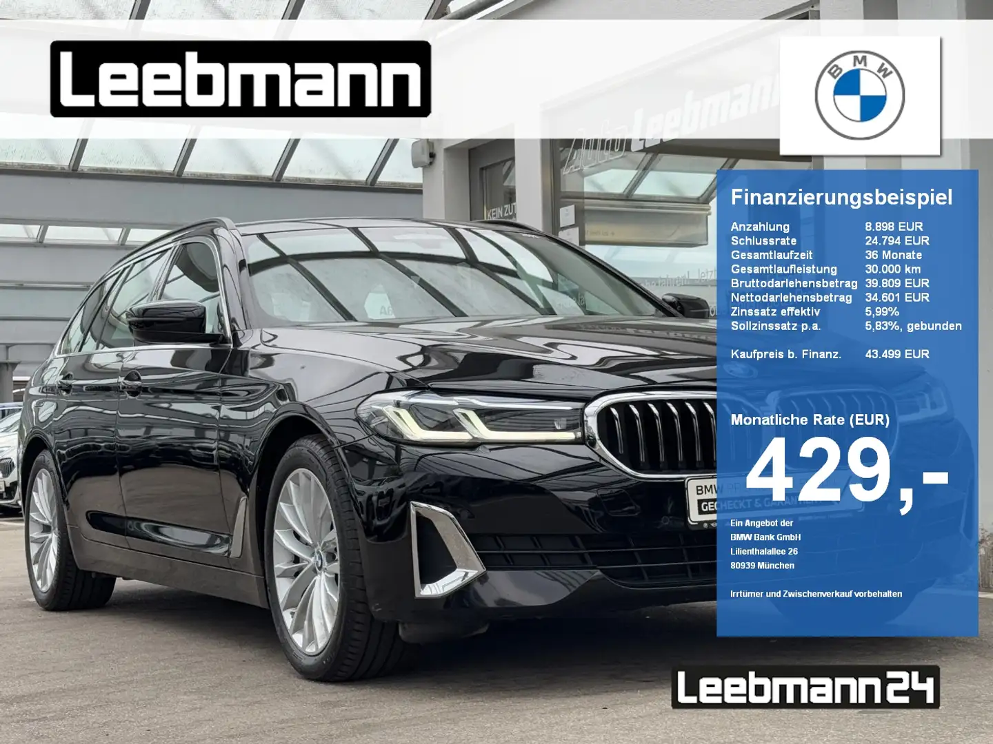 BMW 530 d xDrive Tour Luxury AHK/ACC 2 JAHRE GARANTIE Schwarz - 1