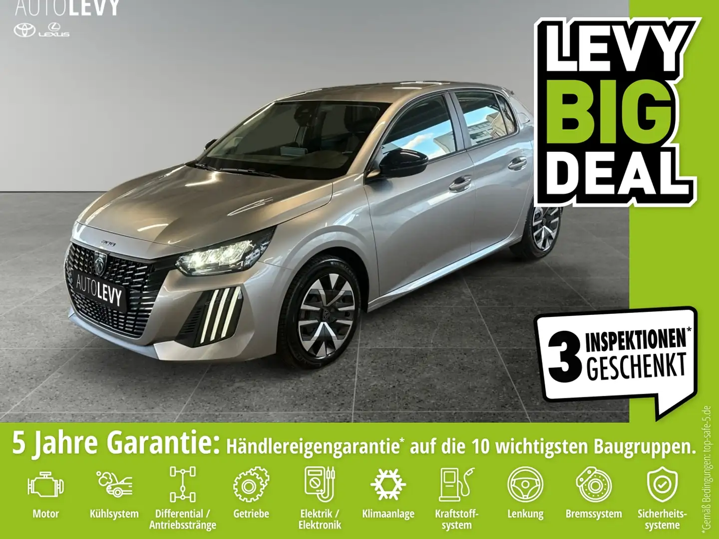 Peugeot 208 1.2 PureTech 100 Active +PDC+Caplay+Navi+LED+ Gris - 1