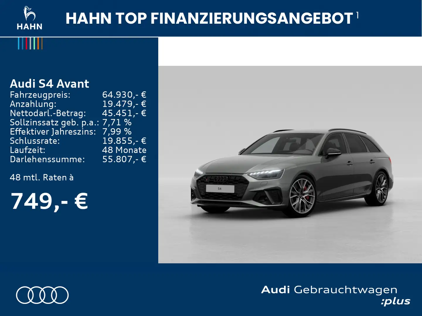 Audi S4 TDI quattro AHK Matrix Virtual CAM 360° Gris - 2