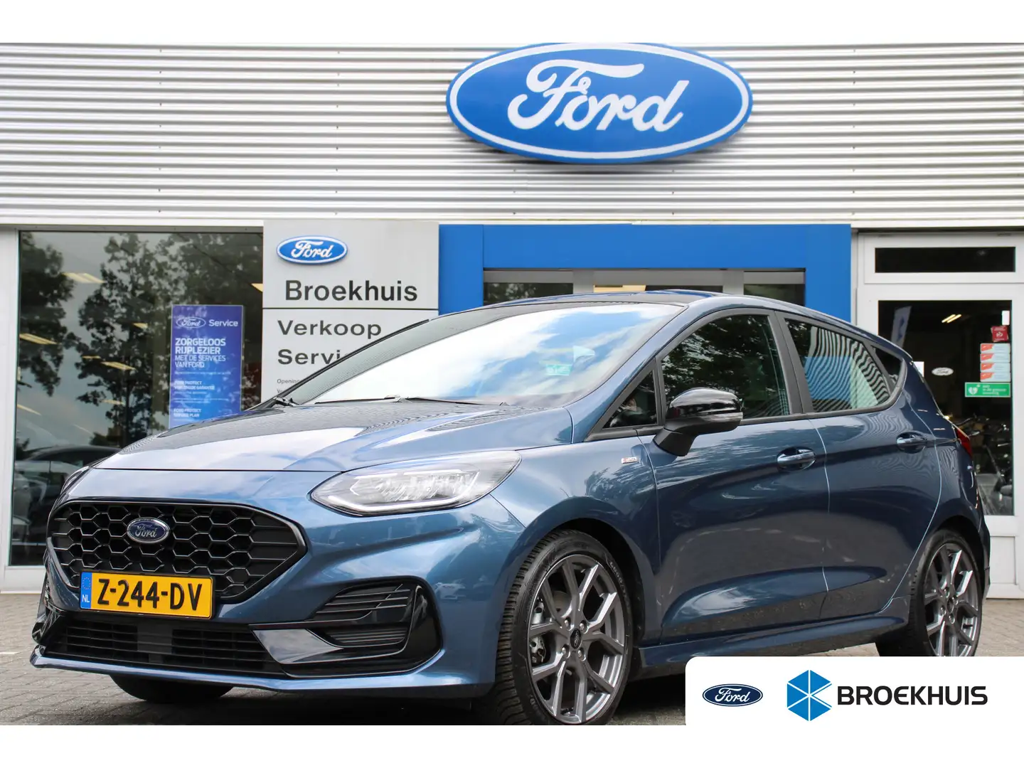 Ford Fiesta 1.0EB HYBRIDE ST-LINE X BLACK ED AUTOMAAT | ADAPTI Blauw - 1