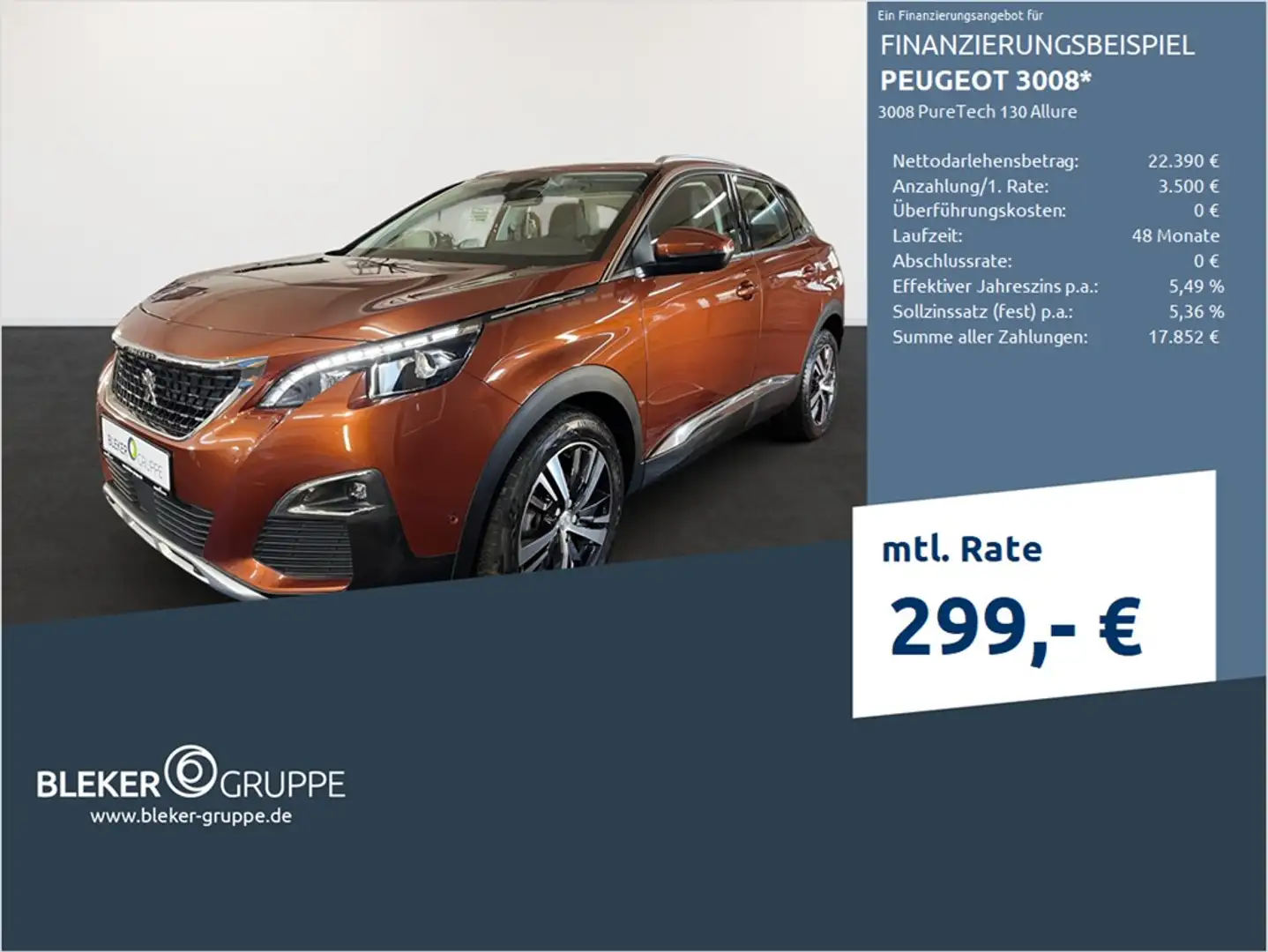 Peugeot 3008 3008 PureTech 130 Allure Braun - 1