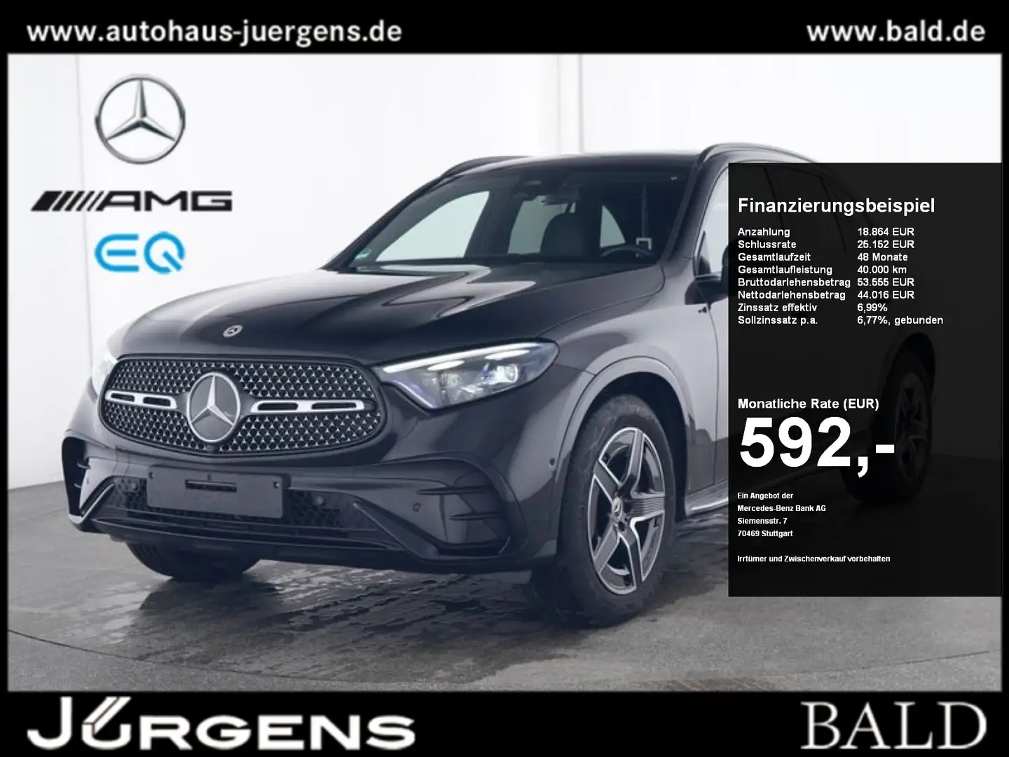 Mercedes-Benz GLC 300 d 4M AMG/Digit/Pano/AHK/360/Stdhz/Night Schwarz - 1