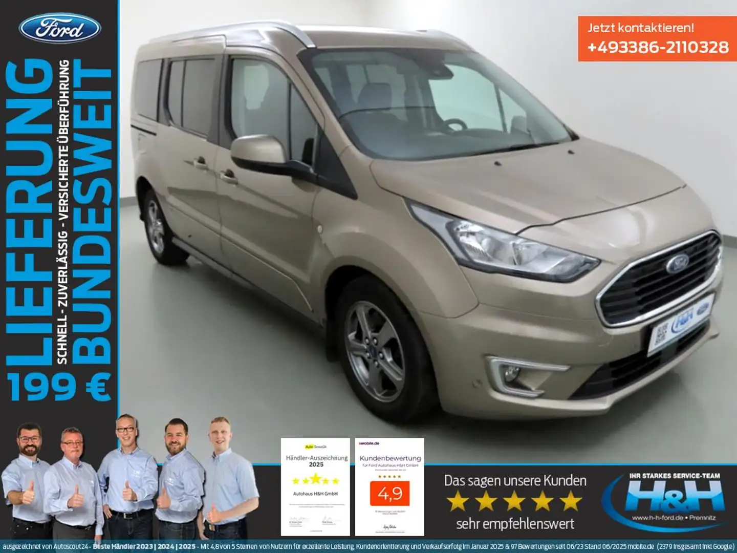 Ford Grand Tourneo Connect 1.5 Titanium SHZ+PanoDach Silber - 1