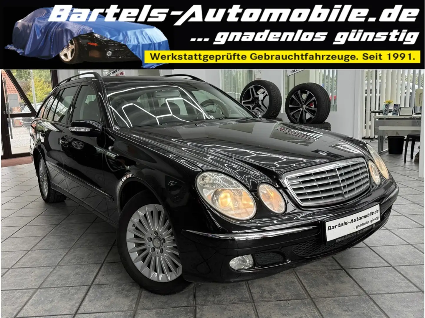 Mercedes-Benz E 220 T CDI Elegance, Leder, GSHD, Navi Zwart - 1