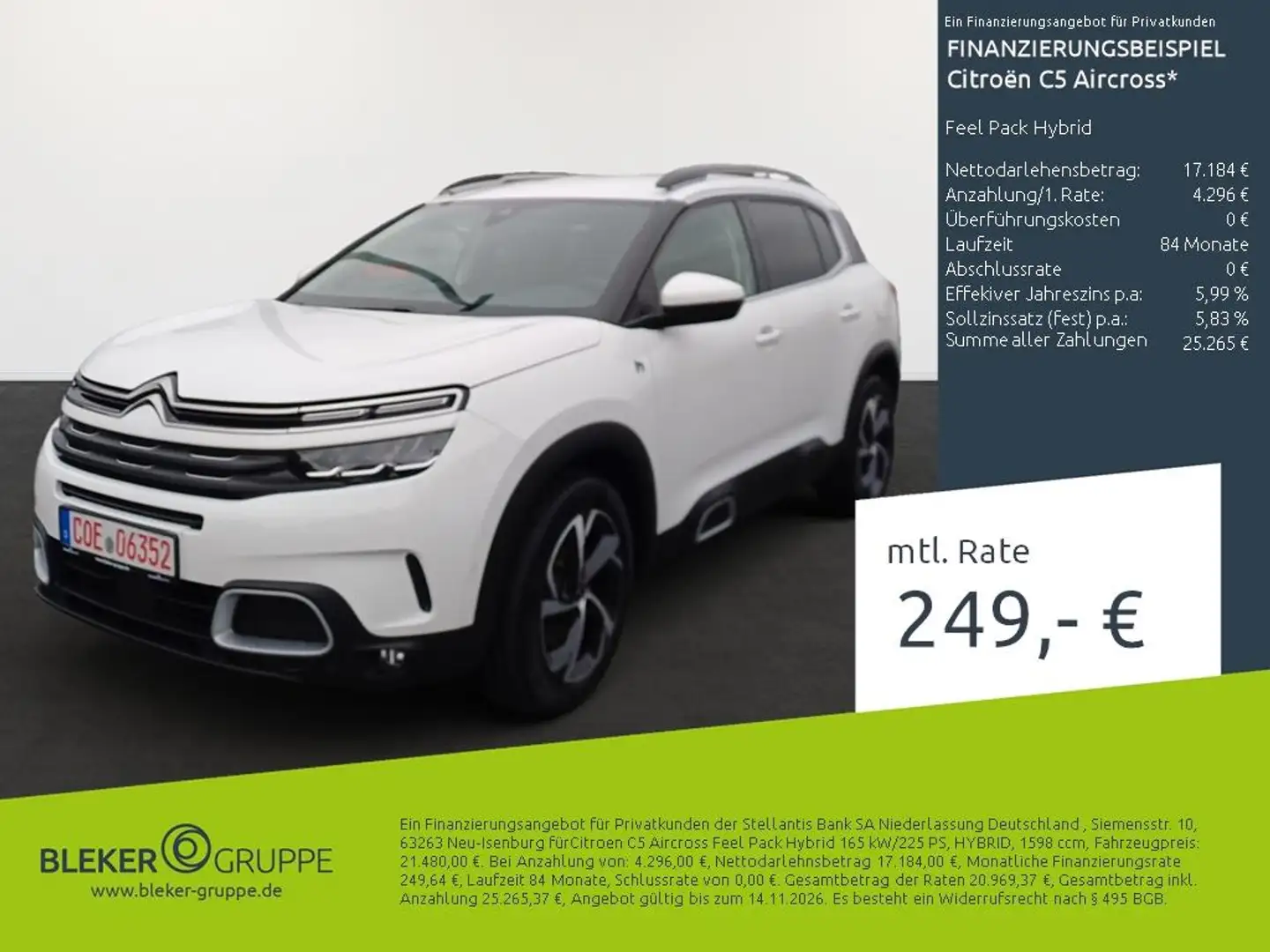 Citroen C5 Aircross Feel Pack Hybrid Blanc - 1