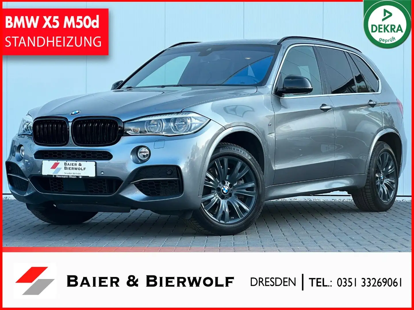 BMW X5 M50d KEYLESS HUD STANDH. AHK ACC 360GRAD Grey - 1