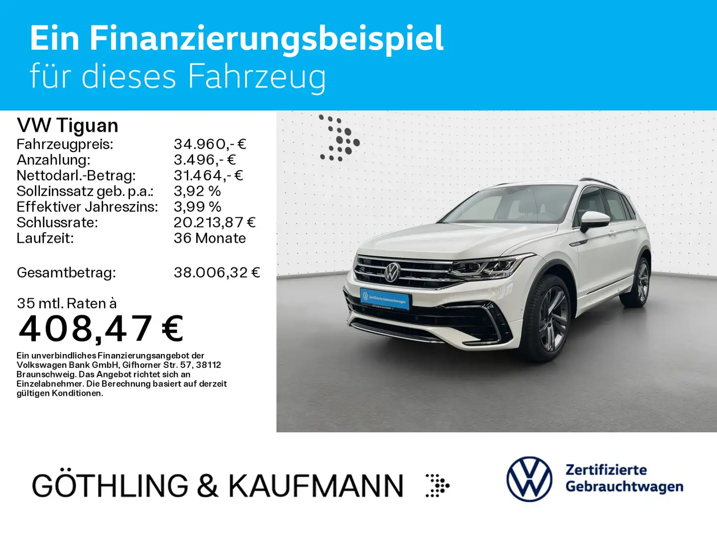 Volkswagen Tiguan R-Line 4M 2.0 TDI*NAVI*PANO*KAM*IQ-Light* Weiß - 2