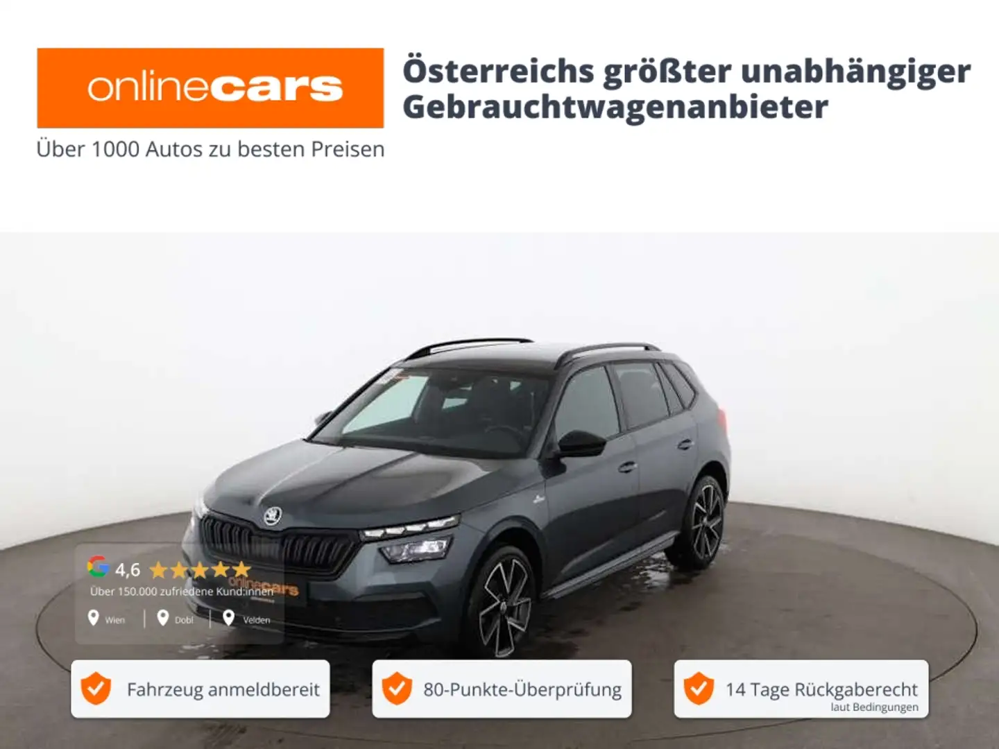 Skoda Kamiq 1.5 TSI Monte Carlo Aut LED SKY RADAR NAVI Grau - 1