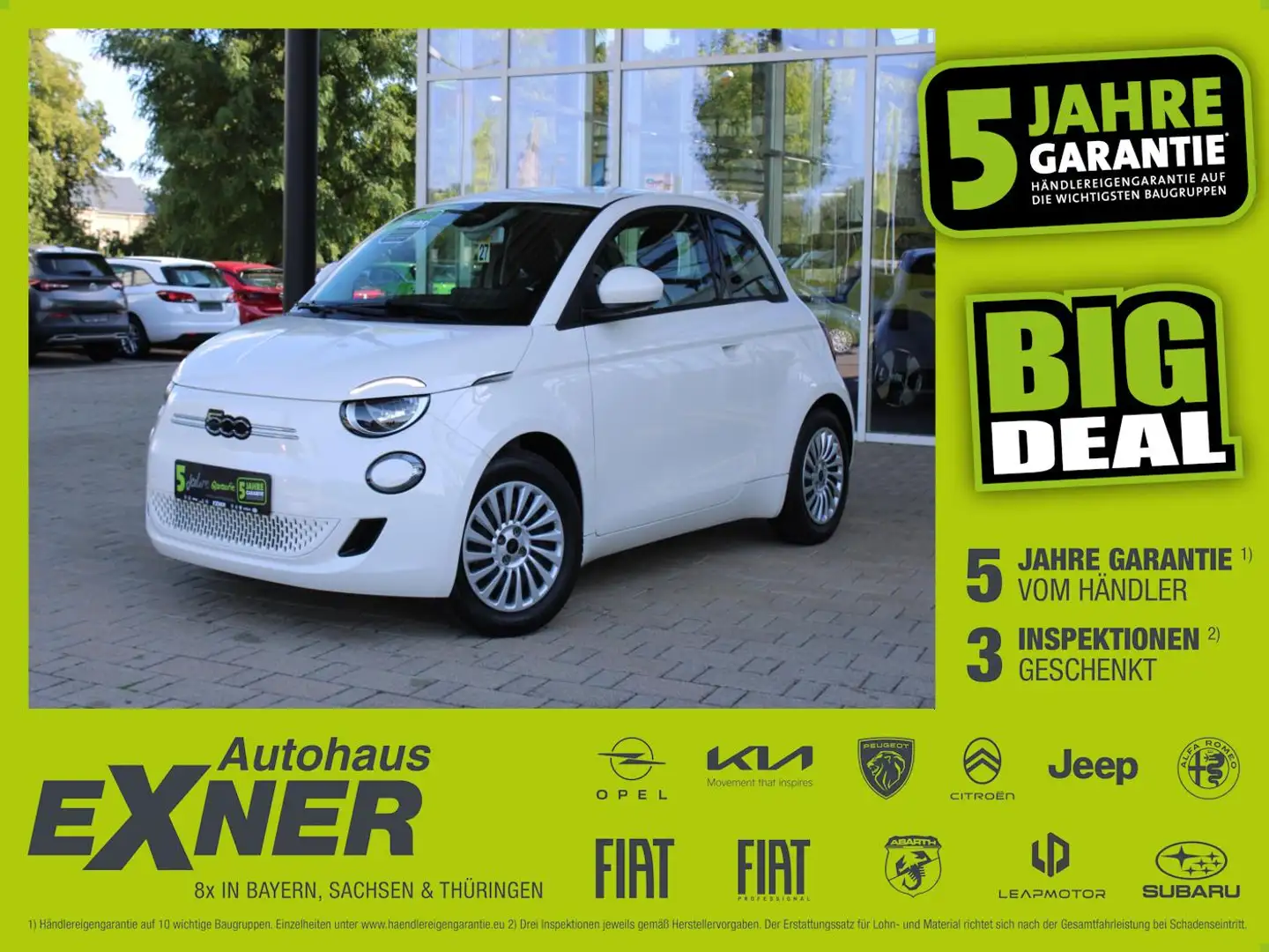 Fiat 500e 500 e 42 kWh KlimaA+AUT+SpurH+Virtual Weiß - 1