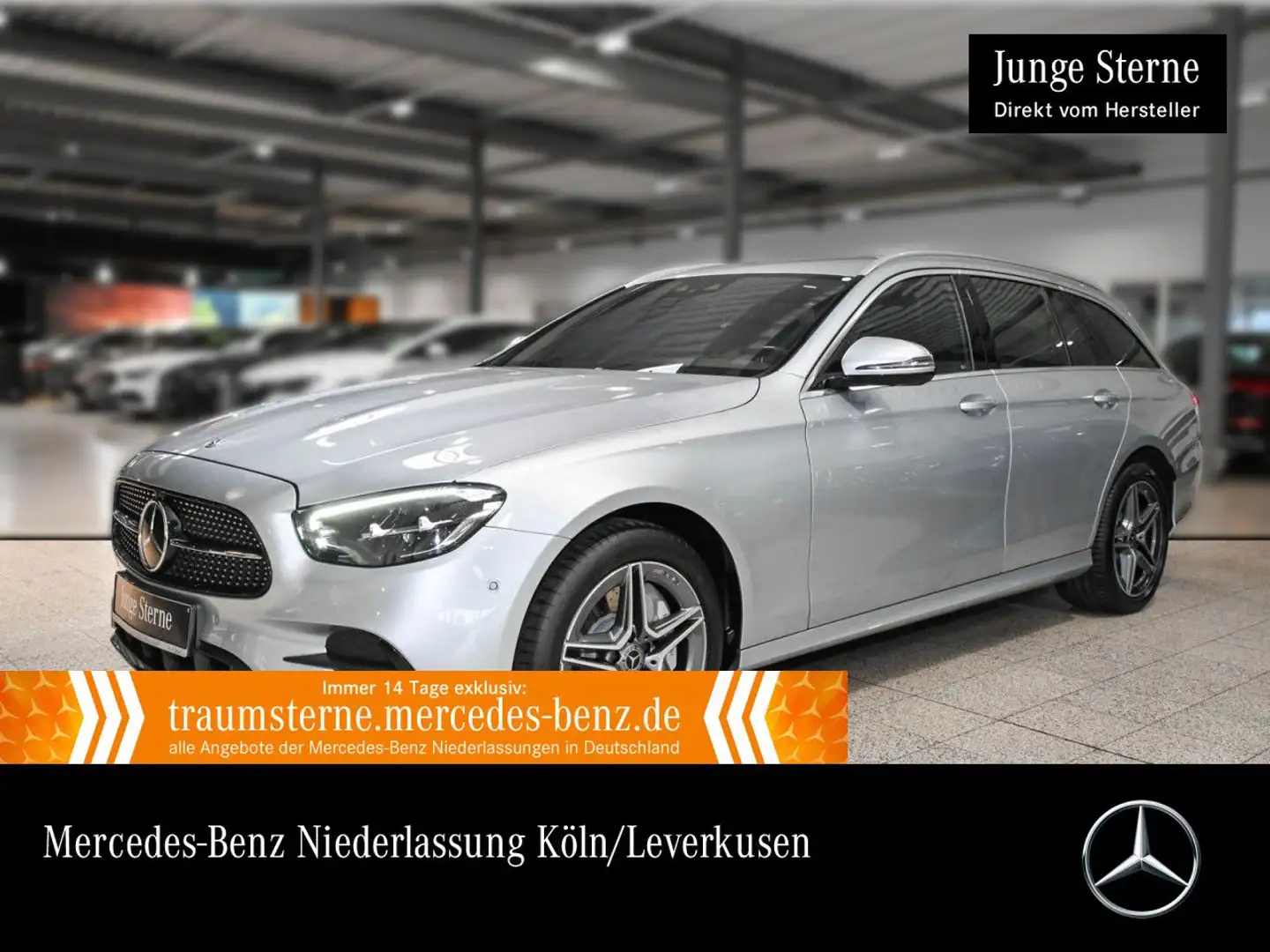 Mercedes-Benz E 300 de T 4M AMG+360+AHK+LED+FAHRASS+BURMESTER+9G Silber - 1