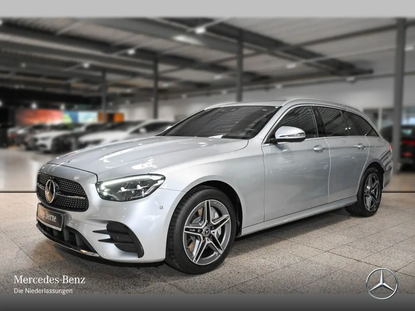 Mercedes-Benz E 300 de T 4M AMG+360+AHK+LED+FAHRASS+BURMESTER+9G Silber - 2