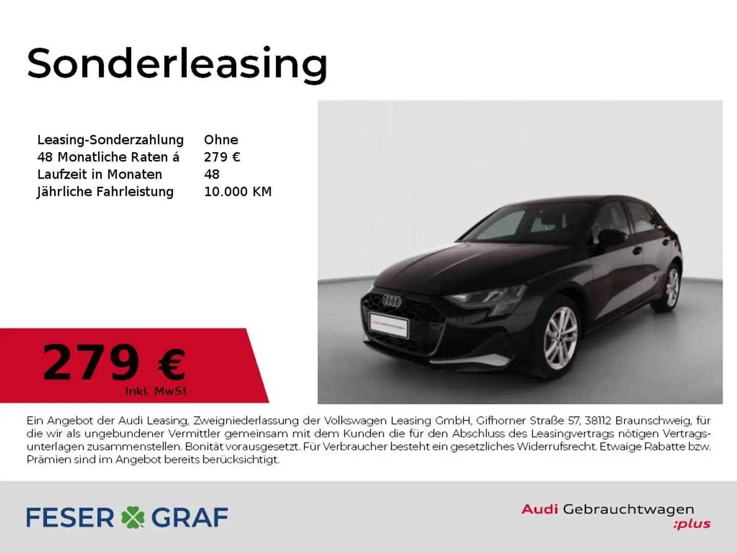 Audi A3 Advanced 30 TDI Navi+/SHZ/AHK/VC+ Schwarz - 1