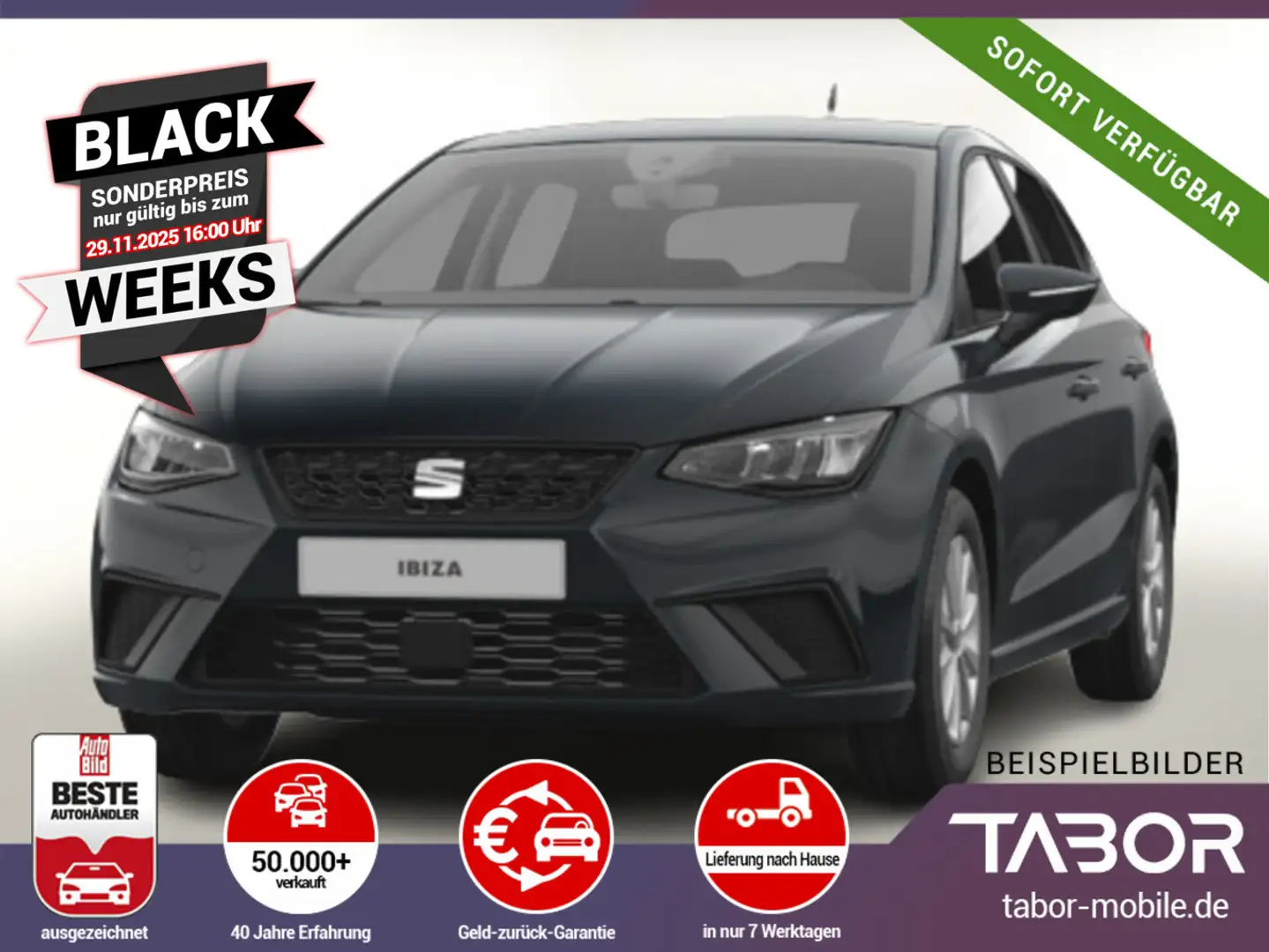 SEAT Ibiza 1.0 TSI 115 Style DSG SHZ PDC Temp LED Bleu - 1