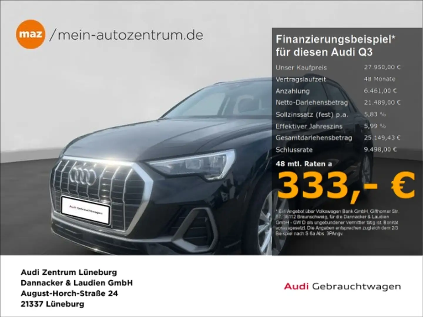 Audi Q3 35 2.0 TDI S line Alu LED Navi Virtual-Cockpi Schwarz - 1
