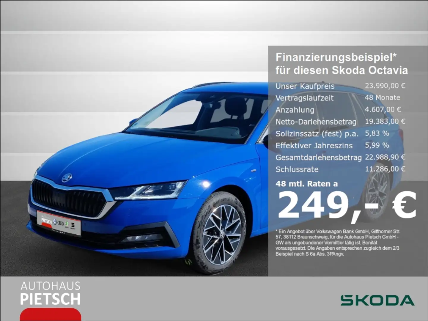 Skoda Octavia Combi 2.0 TDI Clever ACC Matrix Kessy Blau - 1