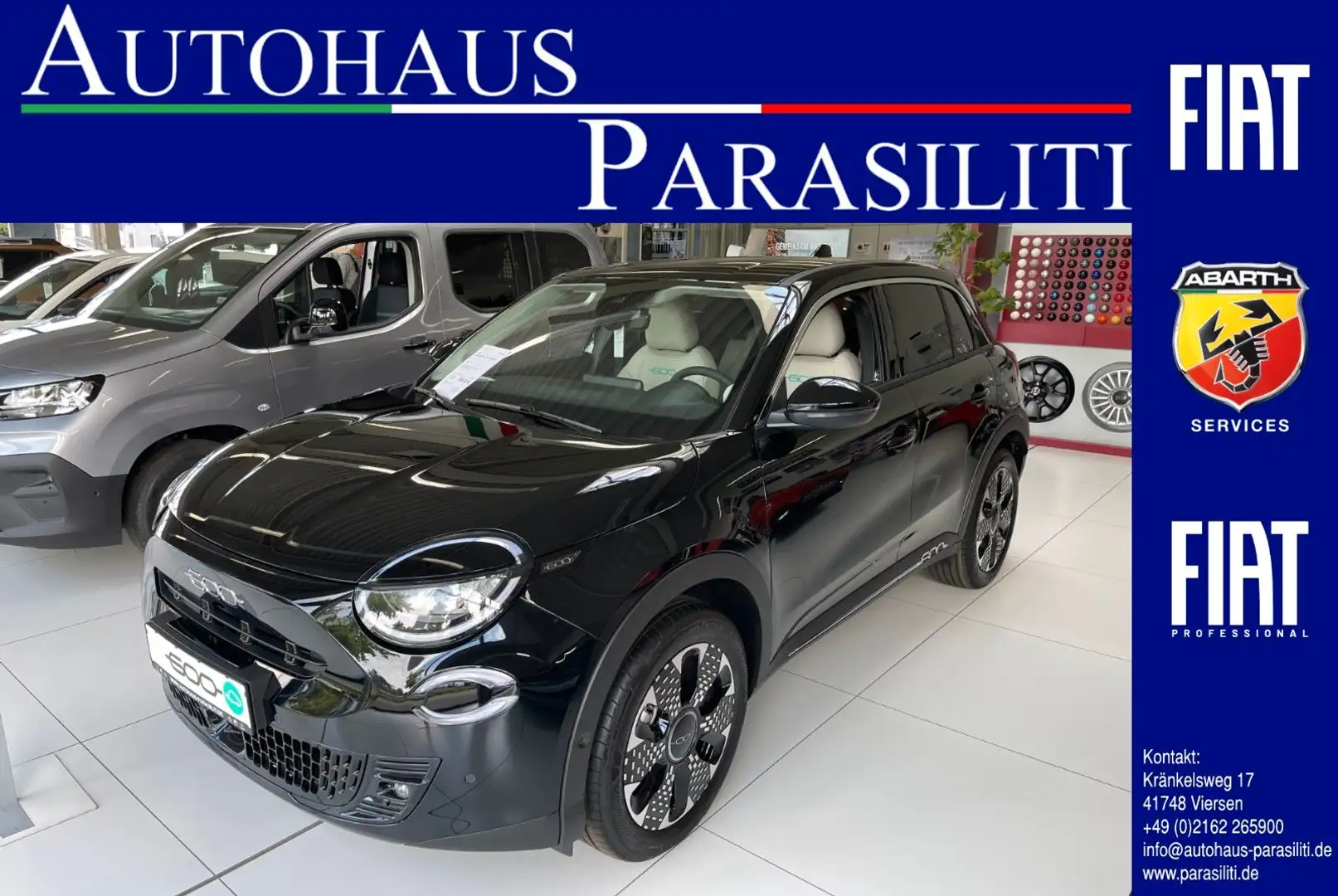 Fiat 600e LaPrima 54 kWh, LED, NAVI,KAMERA Černá - 1