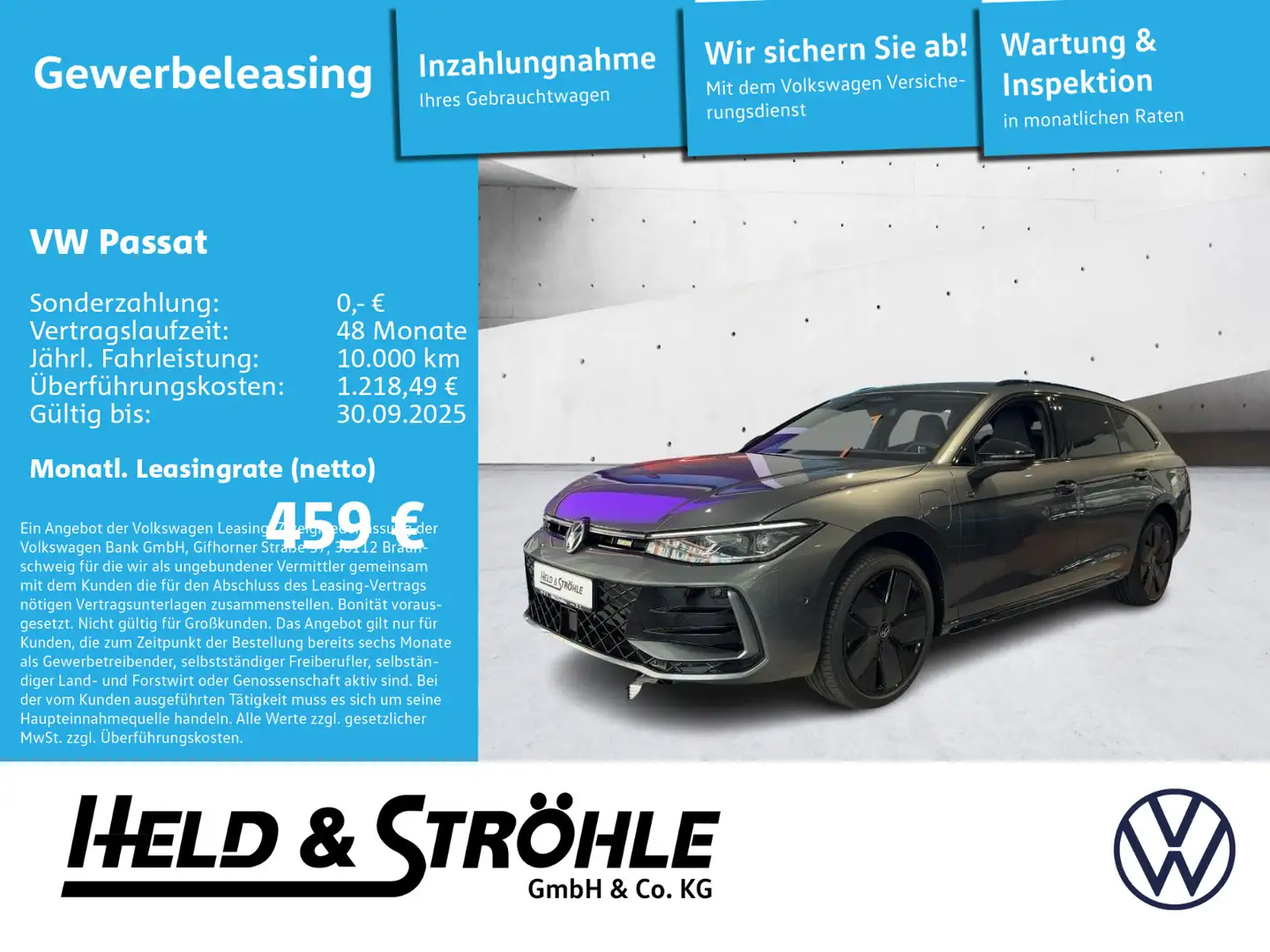 Volkswagen Passat R-Line 1,5l eHybrid 130 kW/85 KW DSG AHK Grau - 1