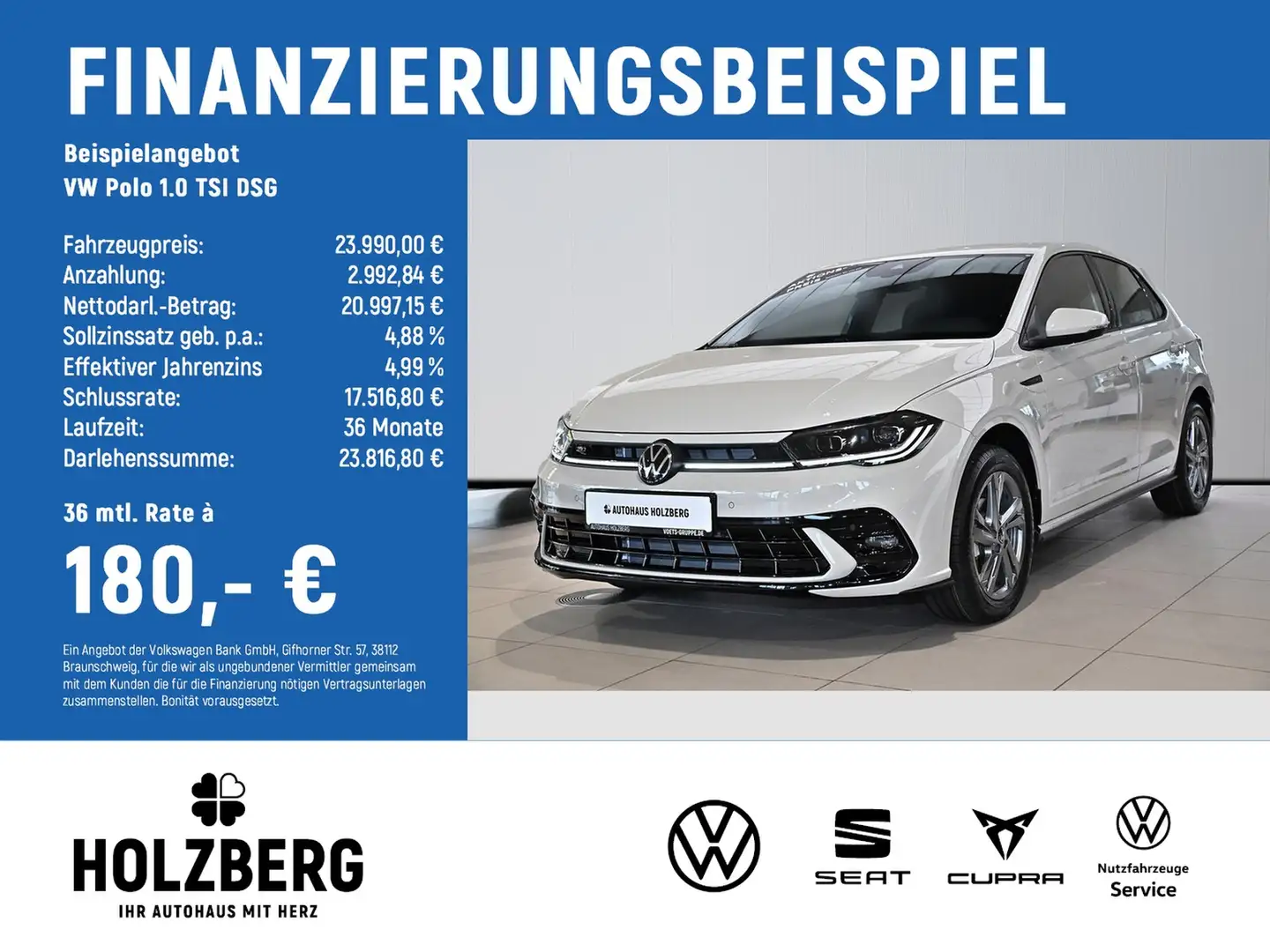 Volkswagen Polo 1.0 TSI DSG R-Line IQ.DRIVE+CLIMATRONIC Grau - 2