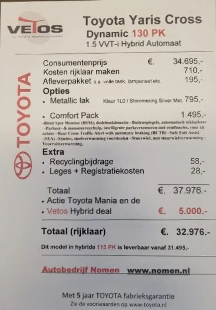 Toyota Yaris Cross 1.5 Hybr 130 Dynamic met Comfort pakket Zilver - 2