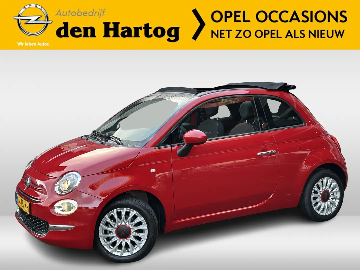 Fiat 500C 1.0 Hybrid RED NAVI|CARPLAY|AIRCO|CRUISE|CABRIO Rouge - 1