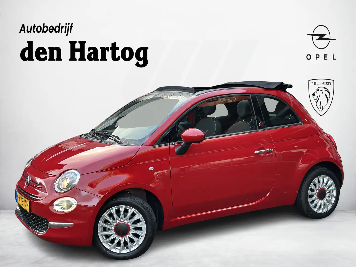 Fiat 500C 1.0 Hybrid RED NAVI|CARPLAY|AIRCO|CRUISE|CABRIO Rood - 1