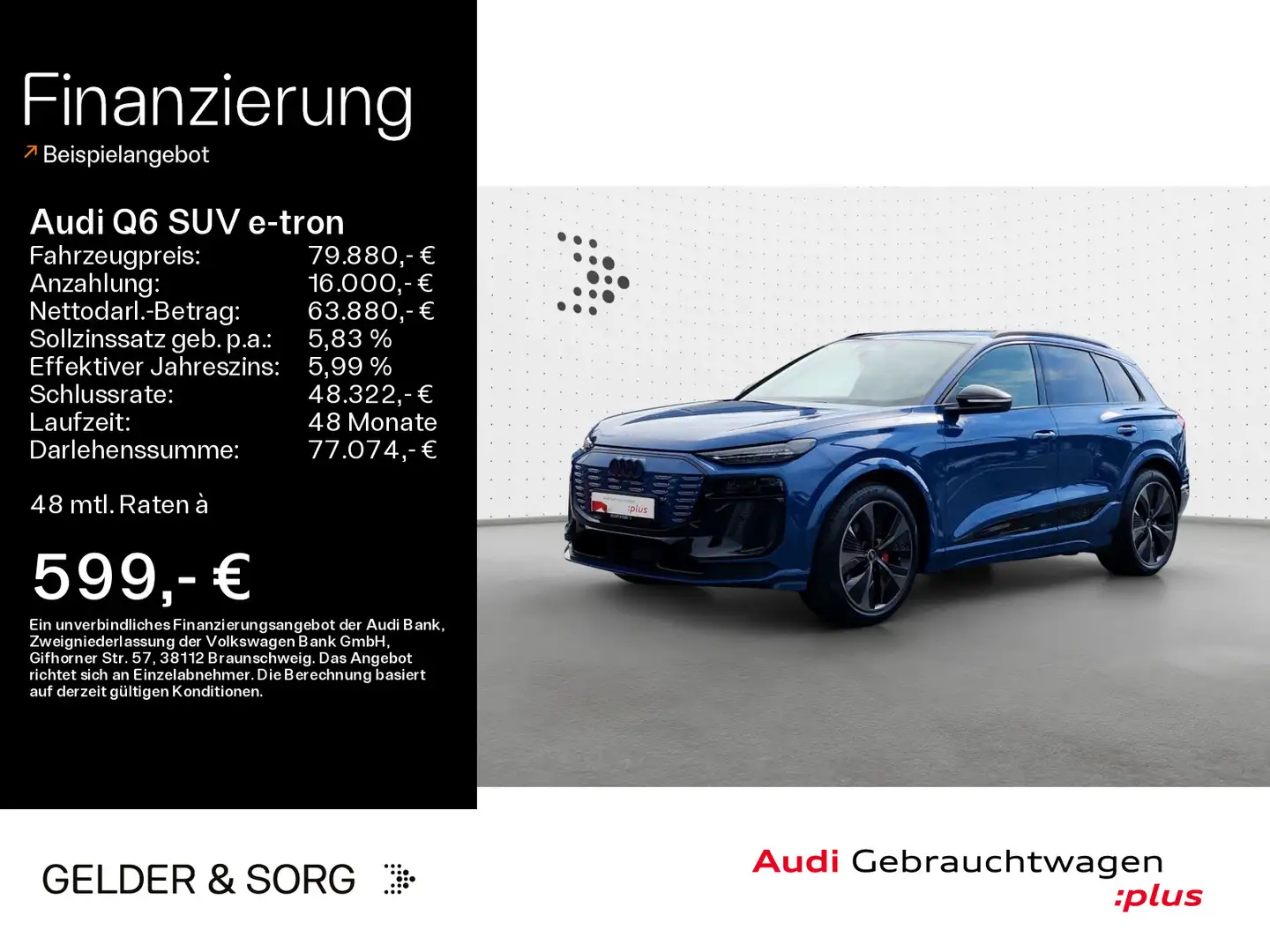 Audi Q6 qu. S line Ed.One*TechPro*AHK*HuD Blu/Azzurro - 1
