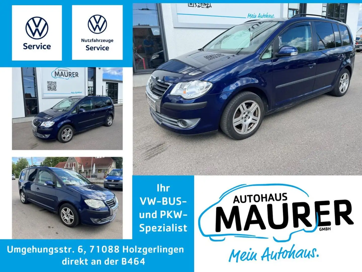 Volkswagen Touran 1,4 TSI AHK Standheizung Climatic PDC Alu Blau - 1