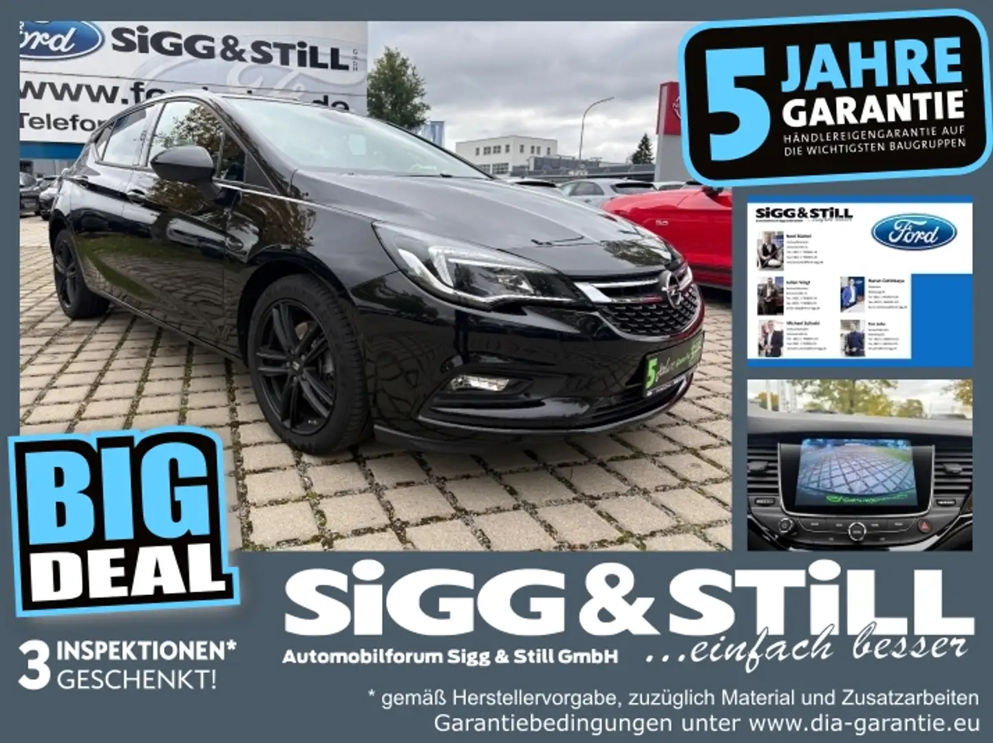 Opel Astra K 1.6 Turbo ON NAVI*KLIMAAUT*SPUR*TWA*SHZ*PDC Zwart - 1