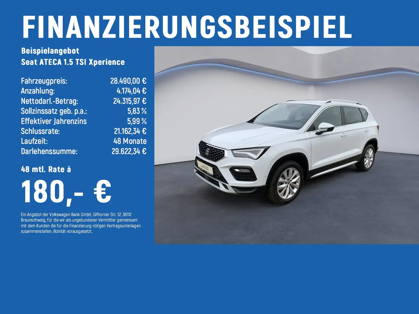 SEAT Ateca 1.5 TSI Xperience KEYLESS+ACC+RFK Weiß - 2