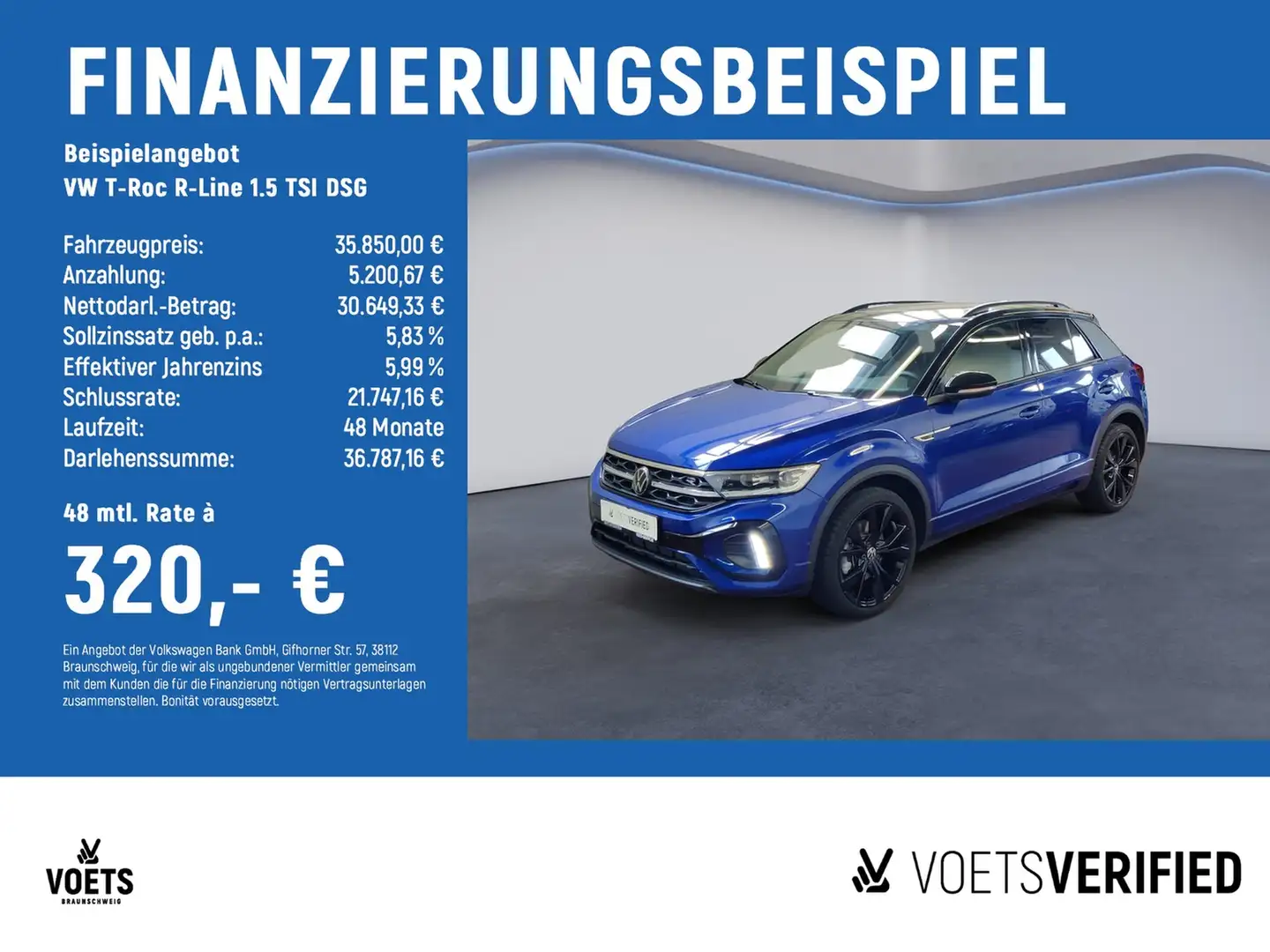 Volkswagen T-Roc R-Line 1.5 TSI DSG MATRIX-LED+RearView+ACC Blau - 2