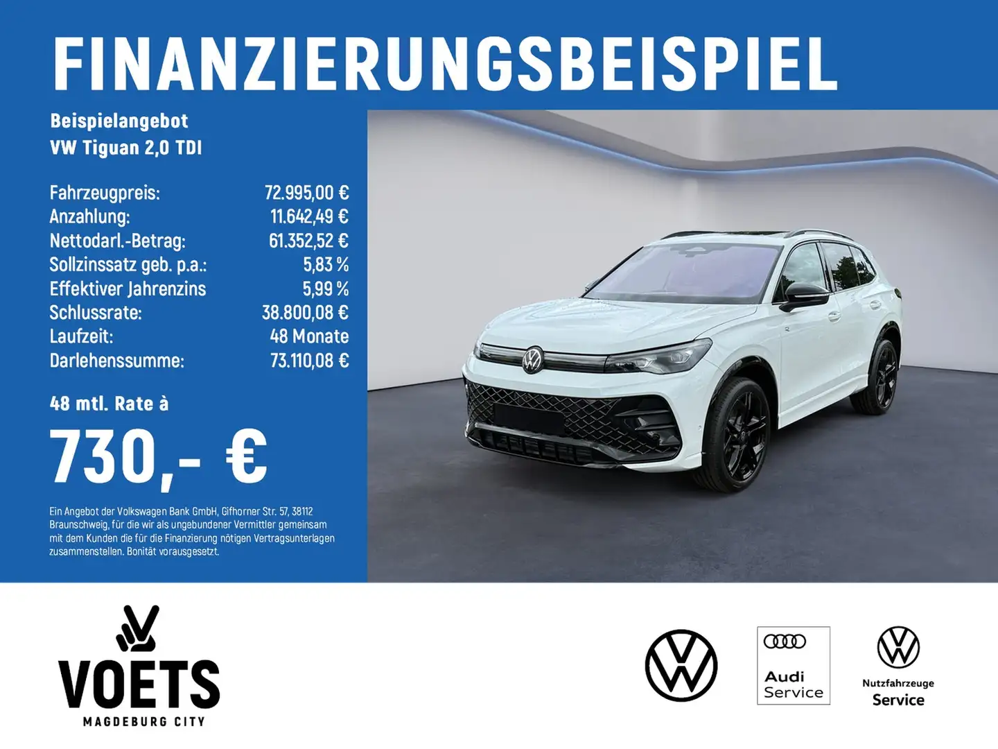 Volkswagen Tiguan 2,0 TDI 4Motion R-Line DSG+PANO+AHK+STANDHEIZ+H... Bianco - 2